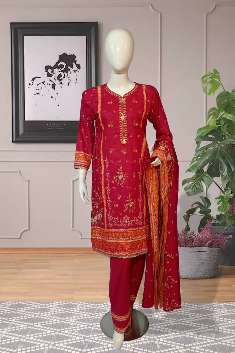 Lawn Embroidered Chikankari 3PC –Ready to Wear 7