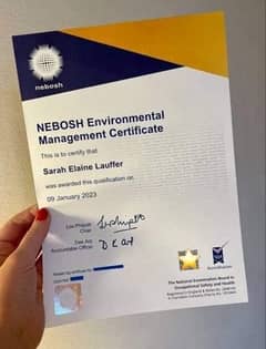 Nebosh certificate available