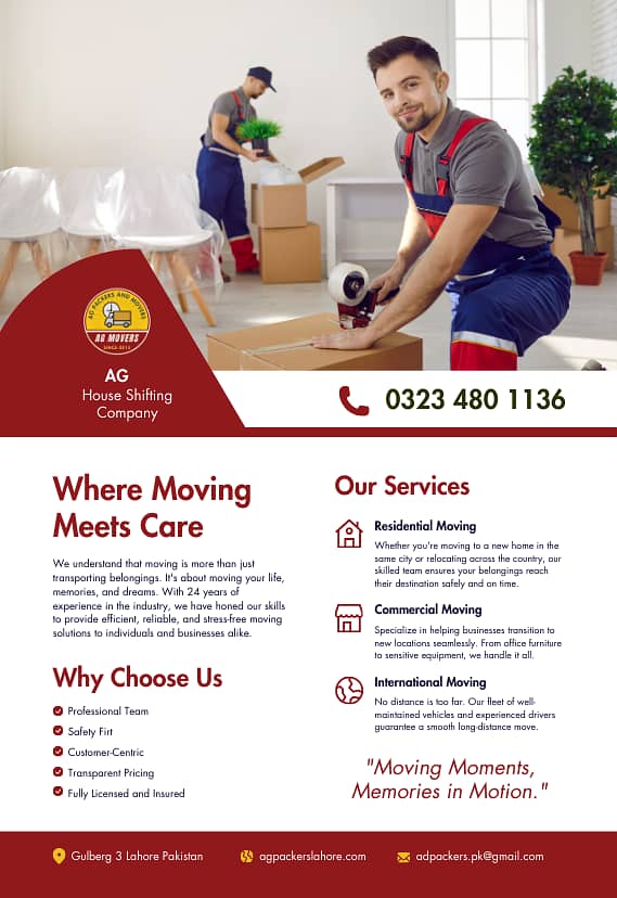 AG Packers and Movers House Shifting/Office Moving Services Lahore 4