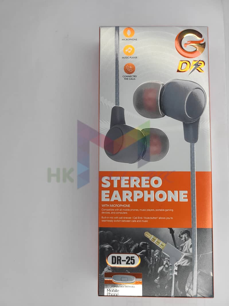 Stereo Earphone With Mic DR-25 9