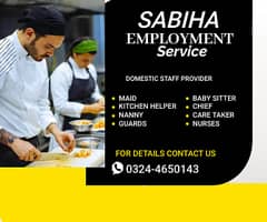 Domestic staff, Babysitter, Maid , Patient care , Cook , Driver, Nurse