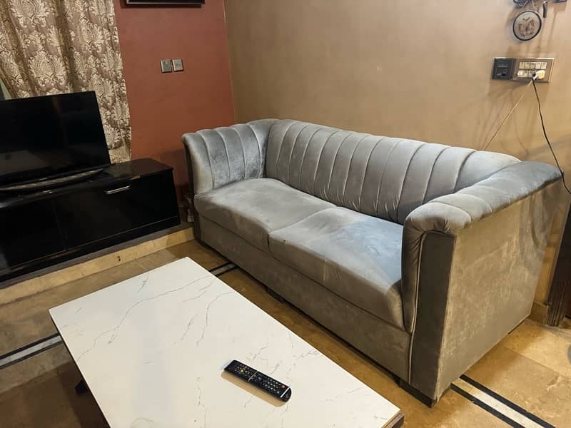 Grey Color Five Seater Sofa Set 2