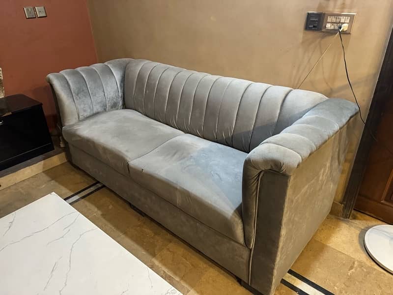 Grey Color Five Seater Sofa Set 3