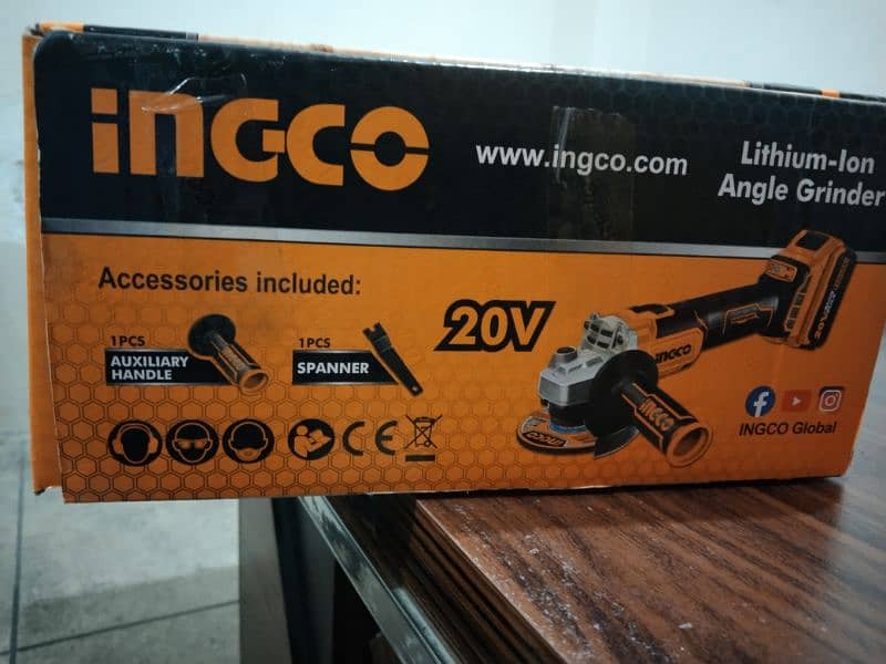 INGCO 20v Lithium-ion battery Angle Grinder 2