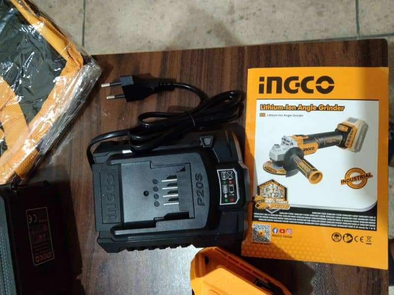 INGCO 20v Lithium-ion battery Angle Grinder 7