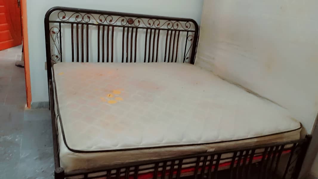 Iron bed with spring mattress 1