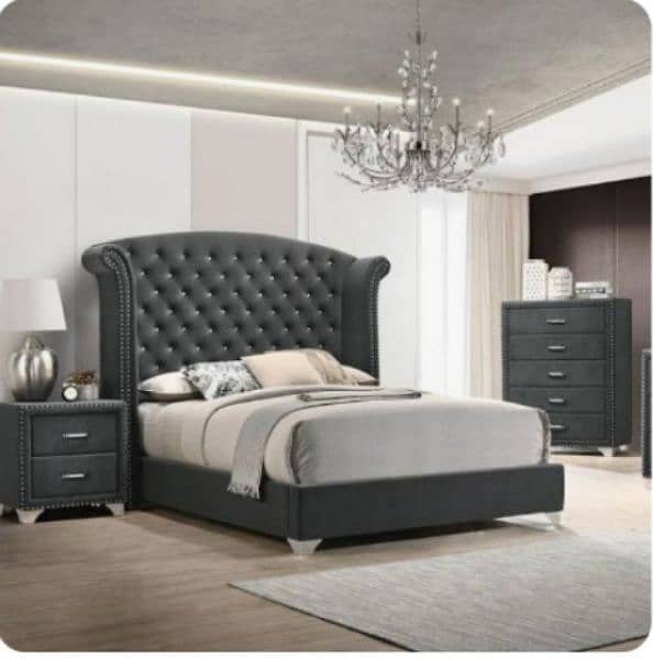 double bed set, king size bed set, complete bedroom set, furniture 9