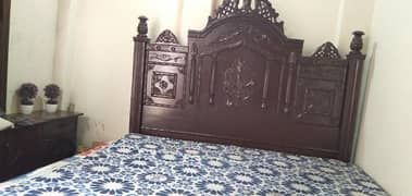 Double Bed with Mattress & Side Tables  for sale