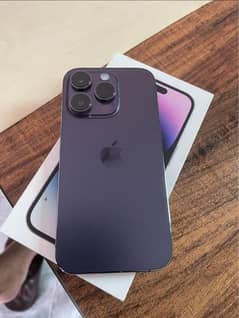 iPhone 14 pro max jv deep purple new condition complete box