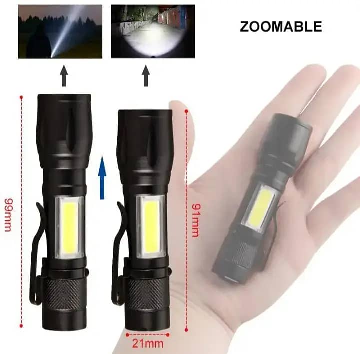 Top quality led torch in plastic body with light weight and long range 2