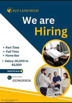 part time and full time jobs are available in the Lahore