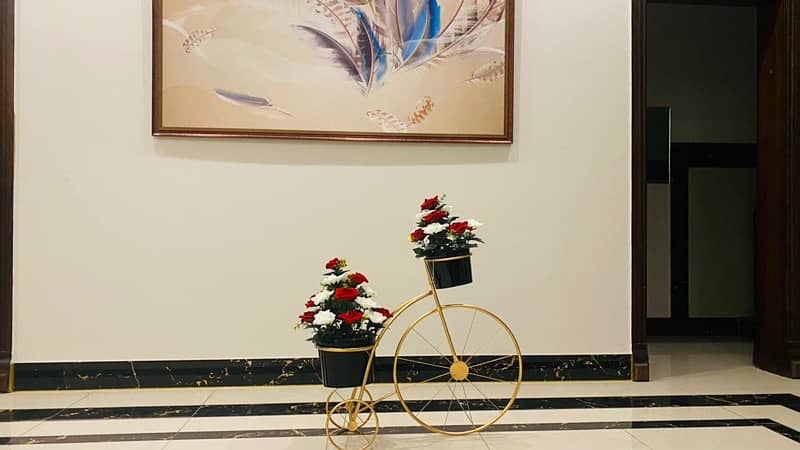 golden decoration cycle with flower for sale 2