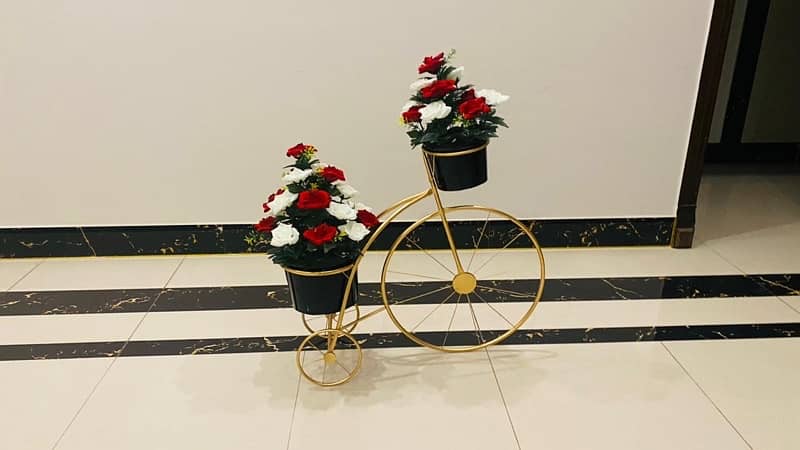 golden decoration cycle with flower for sale 4