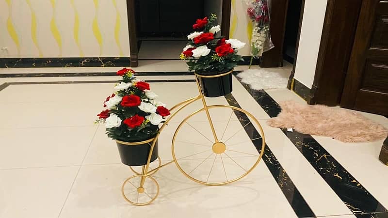 golden decoration cycle with flower for sale 5