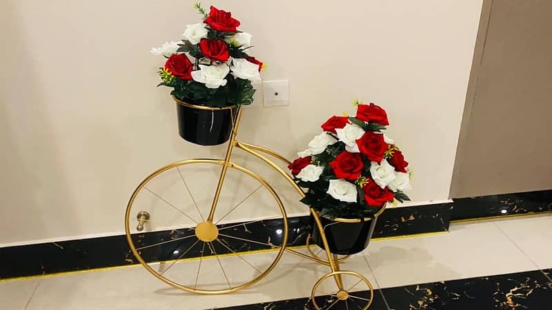 golden decoration cycle with flower for sale 6