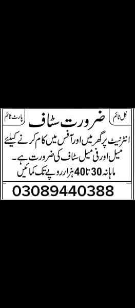 staff required males and females for office base and home base work 0