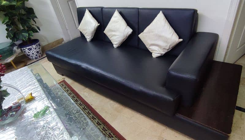 L Shaped,Black color, Leather sofa 1