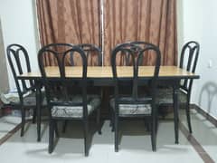 WOODEN  6 CHAIRS DINING TABLE 0