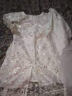 beautiful white net dress 3 piece