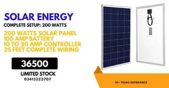complete solar setup 200 watts  Delivery Free karachi