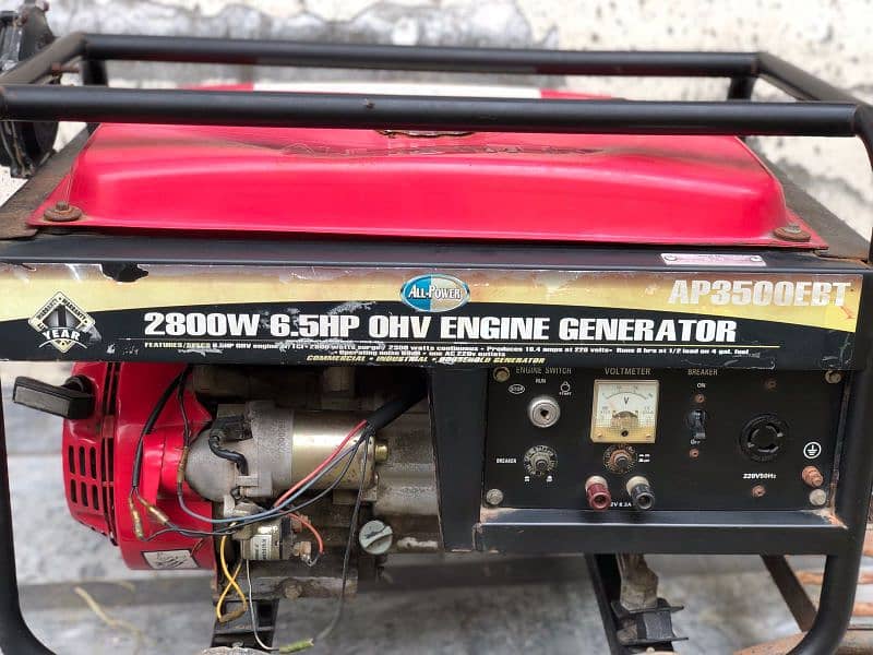 Generator 2800 watts , 6.5HP 3