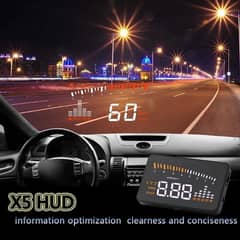 X5 OBD2 HUD Car Head Up Display 12V 3 Inch GPS Speedometer Digit