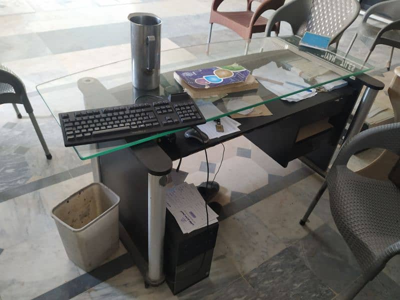 Office computer Table with glass top 1