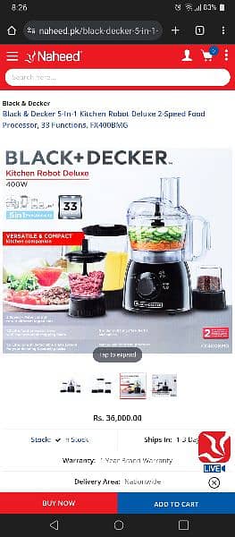 Black & Decker 5-In-1 Kitchen Robot Deluxe 33 Functions 2