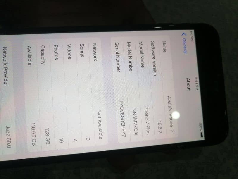 I phone 7 plus PTA APROVED 128 GB Black color 3