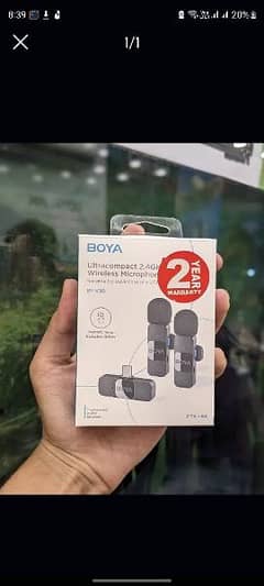Wireless Mic For Iphone Or android with noise cancelation boya v2, V20