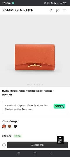 Charles and Keith huxley metallic-accent front flap wallet - orange