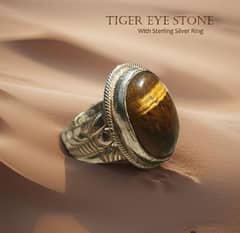 Original Tiger Eye With 100% Pure Silver Ring
