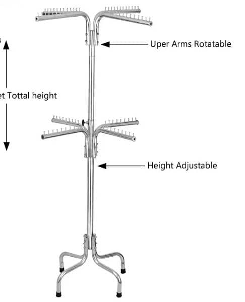 Clothes Hanging stand double Hanger with 72-84 Hooks 0