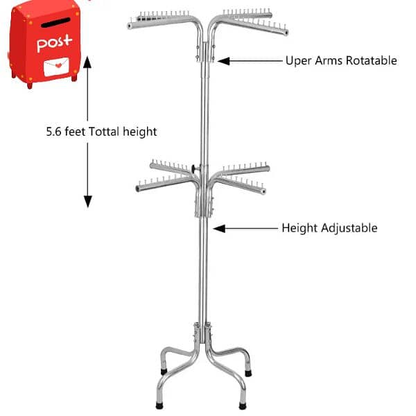 Clothes Hanging stand double Hanger with 72-84 Hooks 1