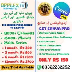 IPTV Packages for tv, android and laptop