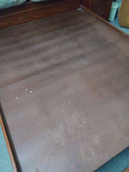 wooden bed, king side bed with side tables attached, very less used 4