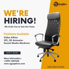 Need Video Editor Male/Female (Office base)