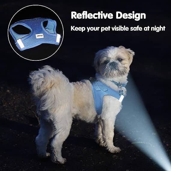Cat Dog Harness Reflective Mesh Jacket (S Blue) Soft Breathable C136 3