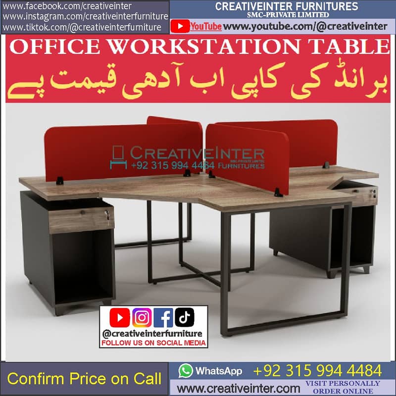 Office Workstations Table Staff Computer Desk Meeting Conference Chair 2