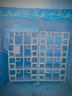 2 Wooden Birds Cages