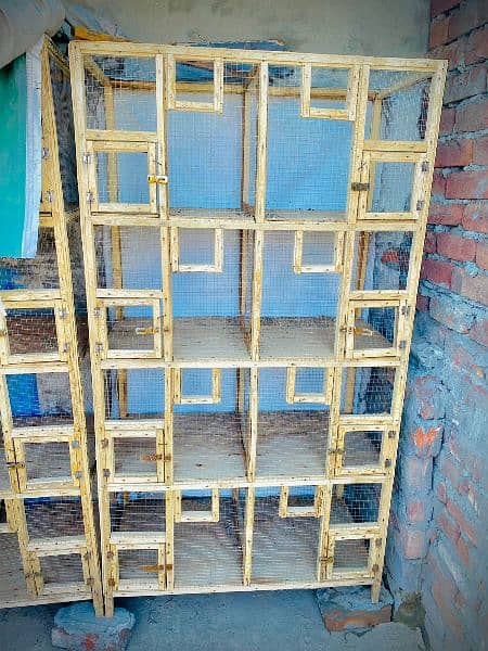 2 Wooden Birds Cages 2