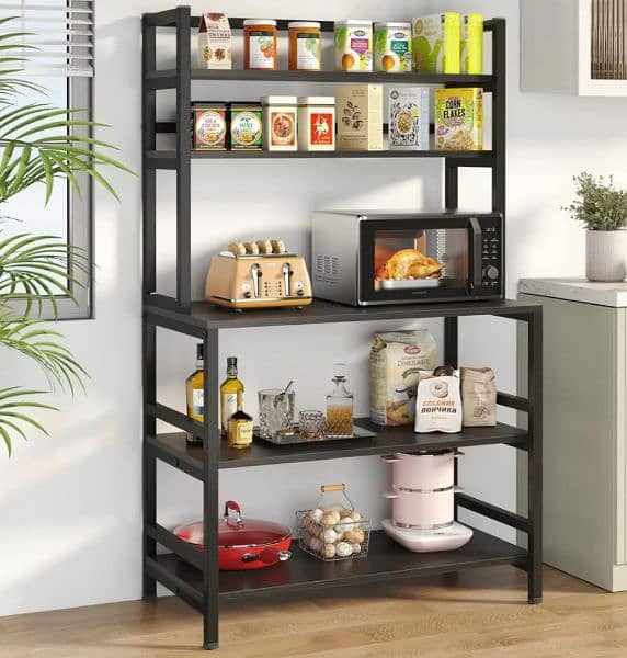 5-shelf Kitchen Bakers Rack with Hutch Industrial Microwave Oven Stand 2