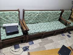 5 seater complete wooden sofa set 0