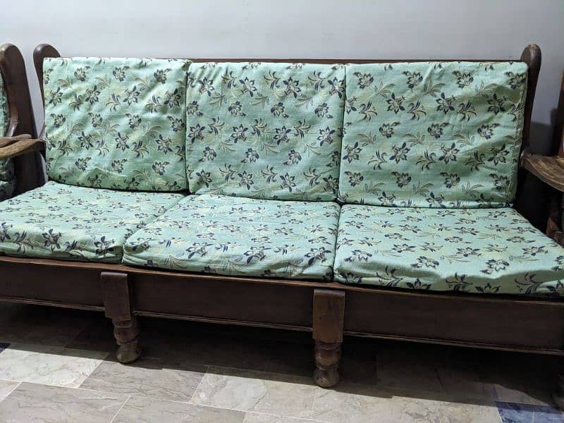 5 seater complete wooden sofa set 1