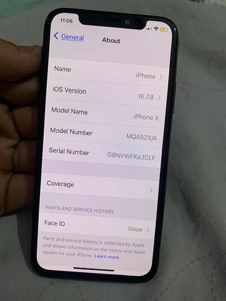 Apple IPhone X Official PTA Approved Urgent Sale 8
