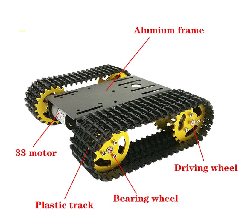Smart Robot Tank chassis with DC motors, Body & Camera Gimbal 1