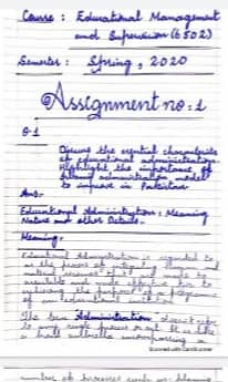 Handwritten Assignment