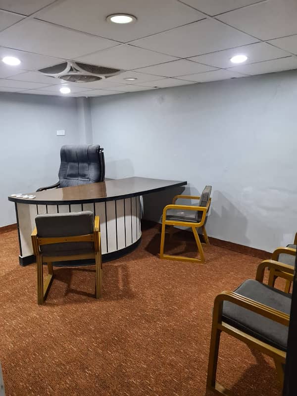 FULLY. FURNISHED OFFICE IS AVAILABLE ON THE RENT IN THE COMMERRICAL. BUILDING AT MAIN SHAHRE E FAISAL 2