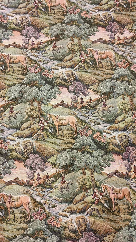 Vintage French Tapestry Curtain Hunting Style 4