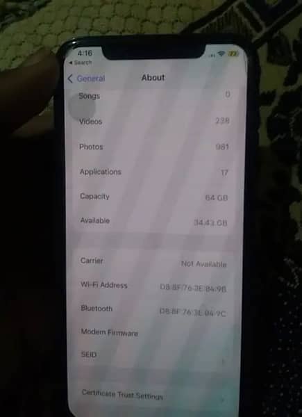 Iphone X 64gb 10/10 5